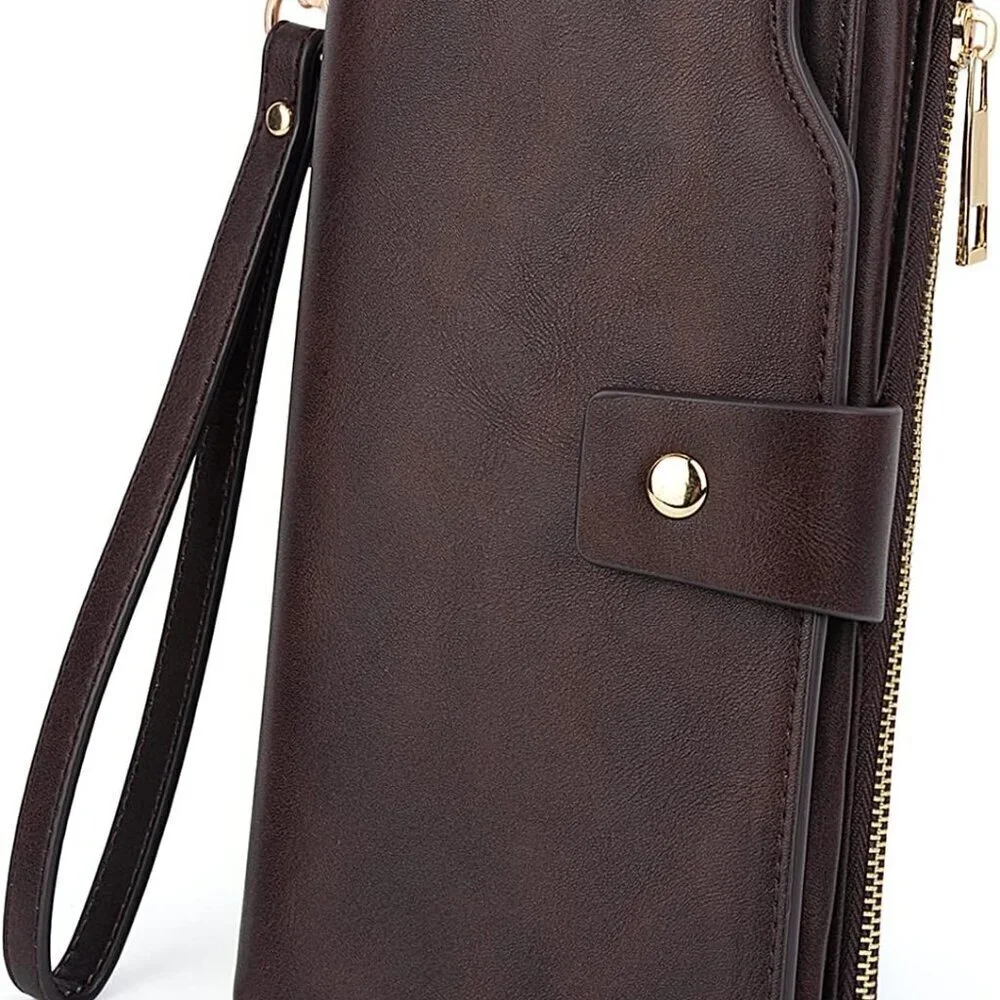 Women Wallet Vegan Leather Wristlet Credit Card Holder Clutch Elegant